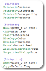 Printer configuration